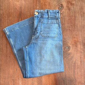 Anthropologie The Colette Crop High-Rise Wide-Leg Jeans by Maeve